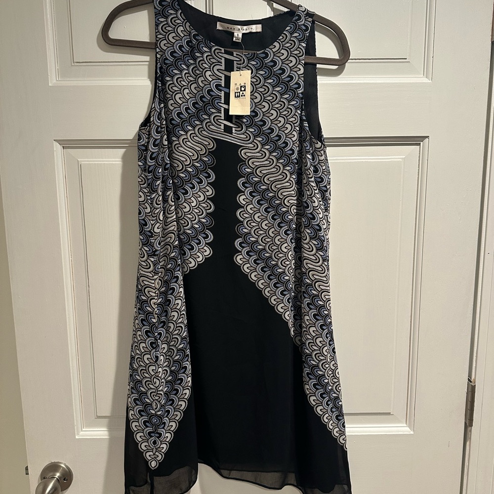 Max Studio Black and White Swirl Mini Dress